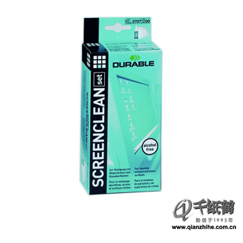DURABLE德国杜宝 5707高级电子屏幕清洁液套装(125ml加20张清洁干巾)